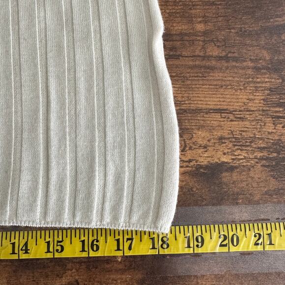 Banana Republic 100 Merino Wool Turtleneck Sweater Large Cream Ribbed Preppy EUC - Picture 6 of 8